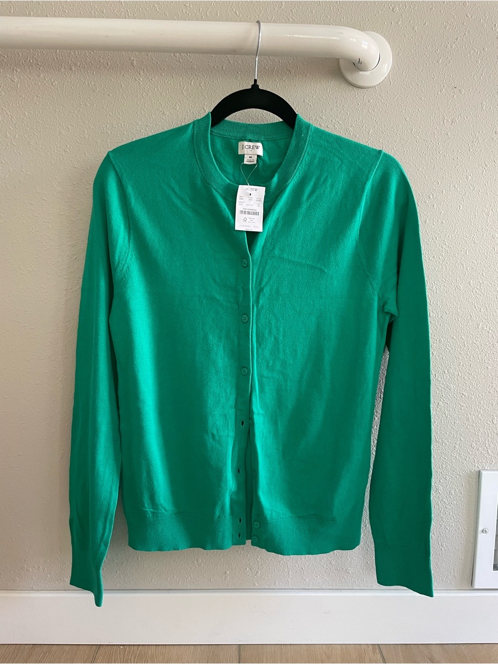 J. Crew Women's Bright Emerald Button-Front Cardigan